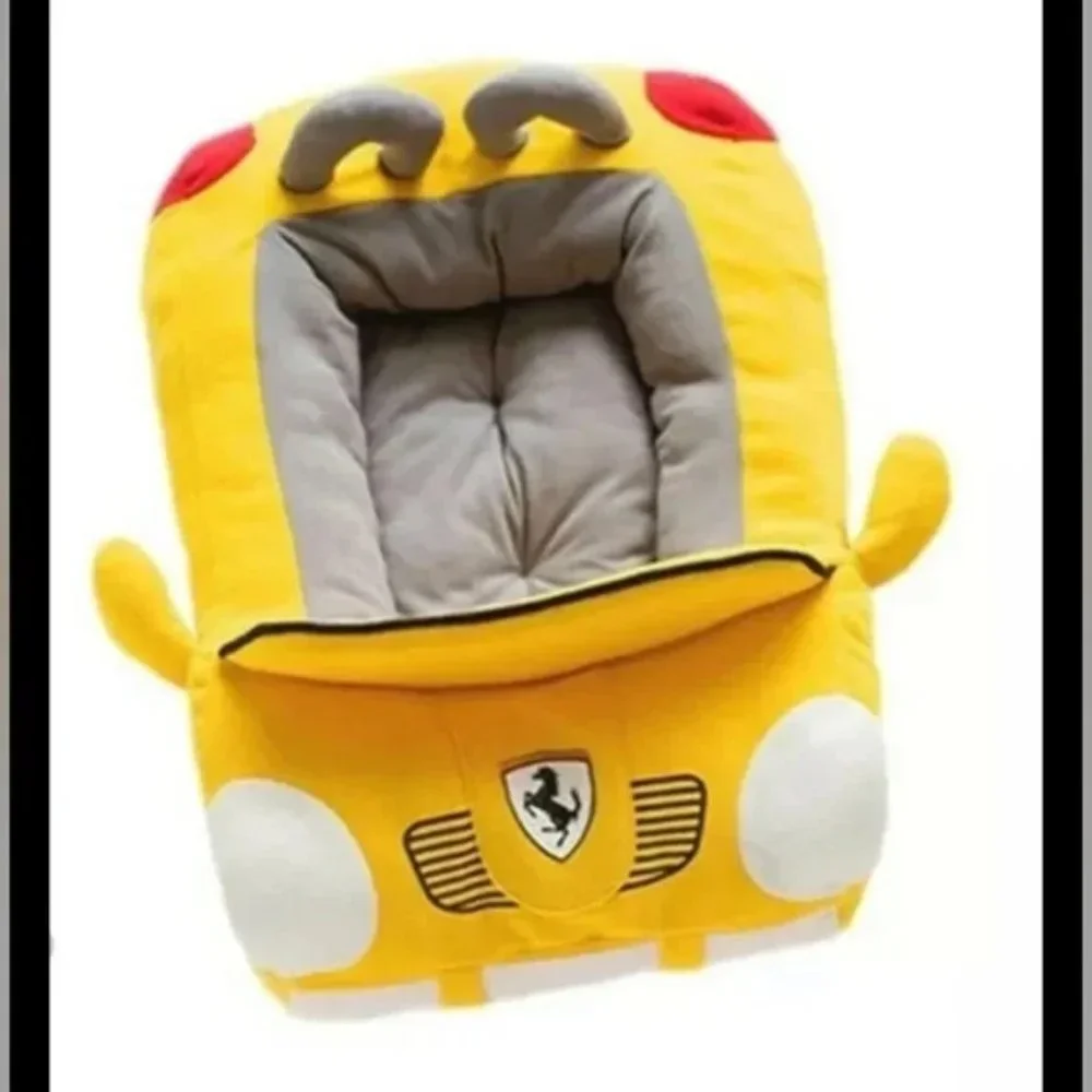 Dog Bed luxury Yellow Convertible thick medium to small dog Car Shaped